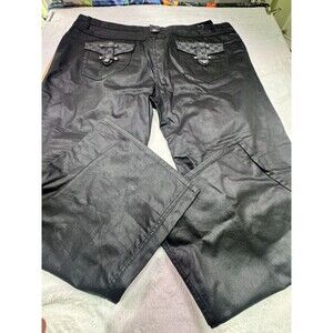 Brooklyn Basement Oiled Slick Wax Coated Gold Accent Denim Riding Jeans 52x33 Bl